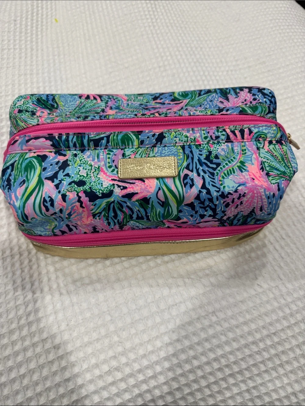Lilly Pulitzer Floral Pink & Blue Cosmetic Case